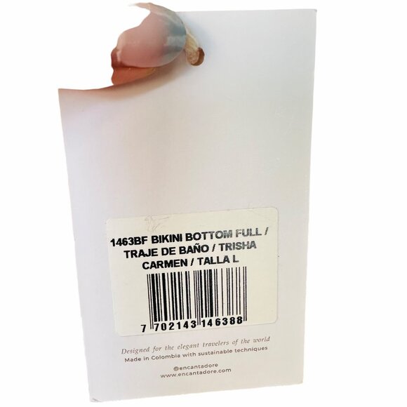 ⭐Encantadore Floral Bikini 2 PC Set Womens Sz L Navy Blue Full Coverage Carmen⭐ - Picture 7 of 11